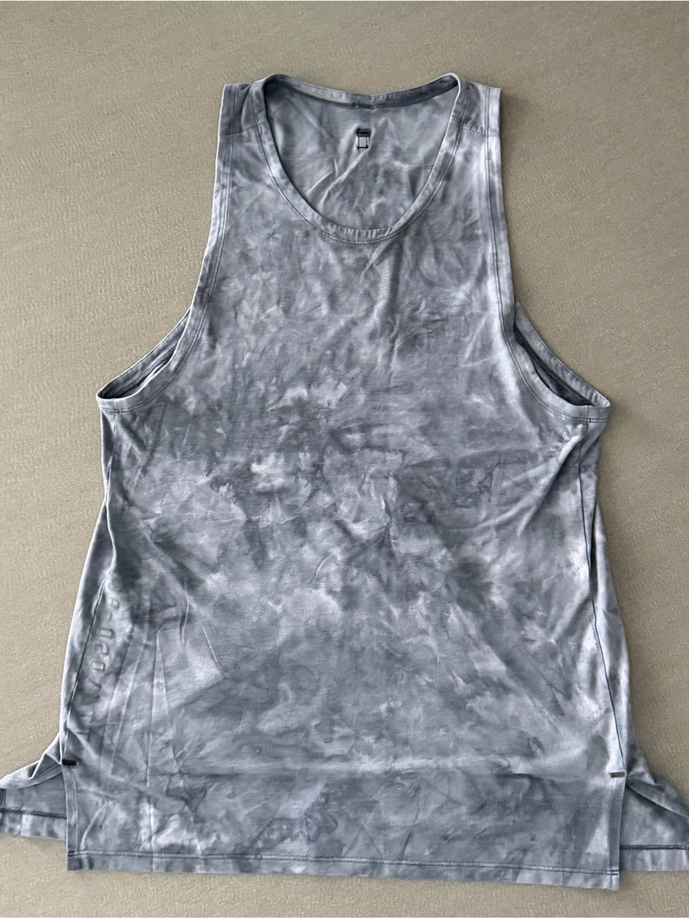 Lululemon Men’s Blue and Gray Tie-Dye Muscle Tank Top Sz. Medium